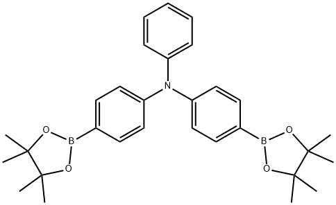 N-苯并-4-(4,4,5,5-四甲基-1,3,2-二氧杂硼戊烷基)-N-(4-(4,4,5,5-四甲基-1,3,2-二氧杂硼戊烷基)苯基)苯胺 结构式