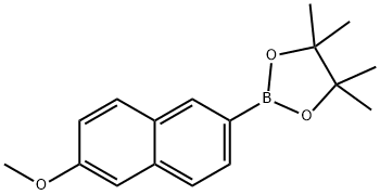 6-甲氧基-2-萘硼酸频呢醇酯 结构式