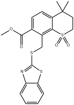 Methyl 8-((benzo[d]thiazol-2-ylthio)methyl)-4,4-dimethylthiochroman-7-carboxylate 1,1-dioxide