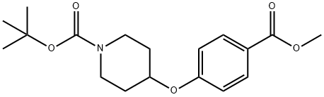 4-(4-(甲氧基羰基)苯氧基)哌啶-1-羧酸叔丁酯 结构式