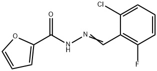 N'-[(E)-(2-chloro-6-fluorophenyl)methylidene]furan-2-carbohydrazide 结构式