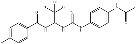 N-[1-({[4-(acetylamino)phenyl]carbamothioyl}amino)-2,2,2-trichloroethyl]-4-methylbenzamide 结构式