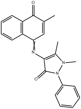 1,5-dimethyl-4-[(3-methyl-4-oxo-1(4H)-naphthalenylidene)amino]-2-phenyl-1,2-dihydro-3H-pyrazol-3-one 结构式