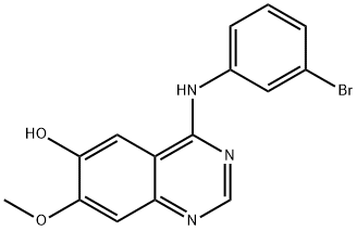 4-(3-bromoanilino)-6-hydroxy-7-methoxyquinazoline 结构式