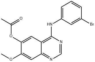4-[(3-溴苯基)氨基]-6-甲基甲酰氧基-7-甲氧基喹唑啉 结构式
