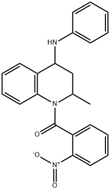 [2-methyl-4-(phenylamino)-3,4-dihydroquinolin-1(2H)-yl](2-nitrophenyl)methanone 结构式