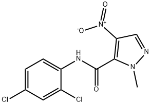 N-(2,4-dichlorophenyl)-1-methyl-4-nitro-1H-pyrazole-5-carboxamide 结构式