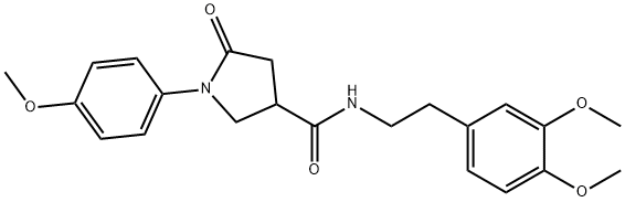 N-[2-(3,4-dimethoxyphenyl)ethyl]-1-(4-methoxyphenyl)-5-oxopyrrolidine-3-carboxamide 结构式