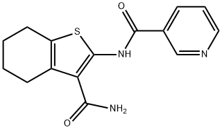 N-(3-氨基甲酰基-4,5,6,7-四氢苯并[B]噻吩-2-基)烟酰胺 结构式