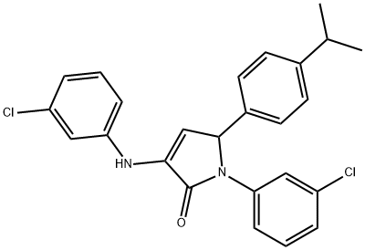 1-(3-chlorophenyl)-3-[(3-chlorophenyl)amino]-5-[4-(propan-2-yl)phenyl]-1,5-dihydro-2H-pyrrol-2-one 结构式