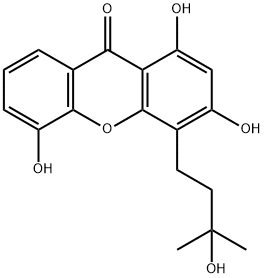 1,3,5-三羟基-4-(3-羟基-3-甲基丁基)氧杂蒽酮 结构式