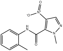 1-methyl-N-(2-methylphenyl)-4-nitro-1H-pyrazole-5-carboxamide 结构式