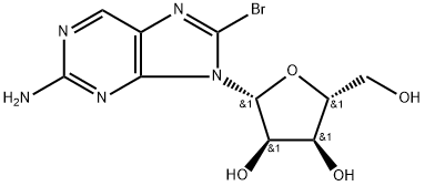 2-氨基-8-溴-9-BETA-D-呋喃核糖基-9H-嘌呤 结构式