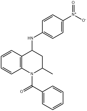 {2-methyl-4-[(4-nitrophenyl)amino]-3,4-dihydroquinolin-1(2H)-yl}(phenyl)methanone 结构式