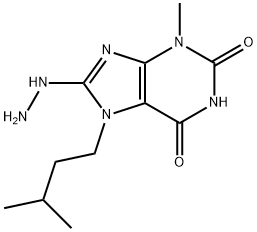 8-Hydrazino-3-methyl-7-(3-methyl-butyl)-3,7-dihydro-purine-2,6-dione 结构式