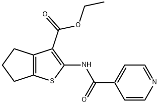 ethyl 2-[(pyridin-4-ylcarbonyl)amino]-5,6-dihydro-4H-cyclopenta[b]thiophene-3-carboxylate 结构式