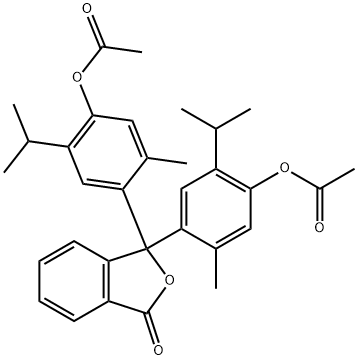 (3-oxo-1,3-dihydro-2-benzofuran-1,1-diyl)bis(2-isopropyl-5-methyl-4,1-phenylene) diacetate 结构式