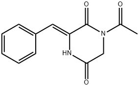 2,5-Piperazinedione, 1-acetyl-3-(phenylmethylene)-, (3Z)- 结构式