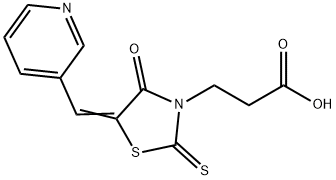 3-[(5E)-4-oxo-5-(pyridin-3-ylmethylene)-2-thioxo-1,3-thiazolidin-3-yl]propanoic acid 结构式