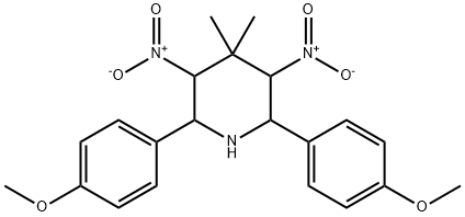 2,6-bis(4-methoxyphenyl)-4,4-dimethyl-3,5-dinitropiperidine 结构式