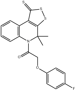 1-(4,4-dimethyl-1-thioxo-1,4-dihydro-5H-[1,2]dithiolo[3,4-c]quinolin-5-yl)-2-(4-fluorophenoxy)ethanone 结构式