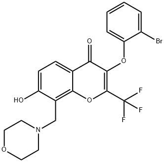 3-(2-bromophenoxy)-7-hydroxy-8-(4-morpholinylmethyl)-2-(trifluoromethyl)-4H-chromen-4-one 结构式