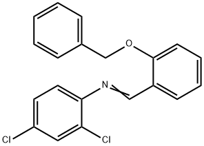 (E)-N-(2-(benzyloxy)benzylidene)-2,4-dichloroaniline 结构式