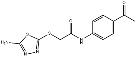 N-(4-acetylphenyl)-2-[(5-amino-1,3,4-thiadiazol-2-yl)sulfanyl]acetamide 结构式