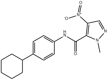 N-(4-cyclohexylphenyl)-1-methyl-4-nitro-1H-pyrazole-5-carboxamide 结构式