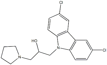 1-(3,6-dichloro-9H-carbazol-9-yl)-3-(pyrrolidin-1-yl)propan-2-ol 结构式