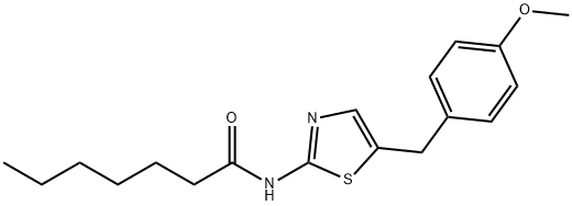 N-[5-(4-methoxybenzyl)-1,3-thiazol-2-yl]heptanamide 结构式