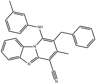 2-benzyl-3-methyl-1-[(3-methylphenyl)amino]pyrido[1,2-a]benzimidazole-4-carbonitrile 结构式