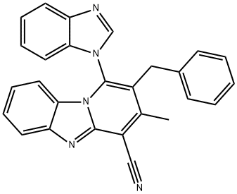 1-(1H-benzimidazol-1-yl)-2-benzyl-3-methylpyrido[1,2-a]benzimidazole-4-carbonitrile 结构式