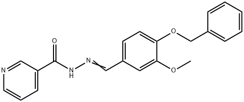 N'-{(E)-[4-(benzyloxy)-3-methoxyphenyl]methylidene}pyridine-3-carbohydrazide 结构式