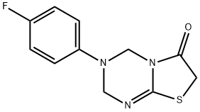 3-(4-fluorophenyl)-3,4-dihydro-2H-[1,3]thiazolo[3,2-a][1,3,5]triazin-6(7H)-one 结构式