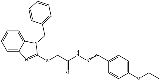 2-[(1-benzyl-1H-benzimidazol-2-yl)sulfanyl]-N'-[(E)-(4-ethoxyphenyl)methylidene]acetohydrazide 结构式