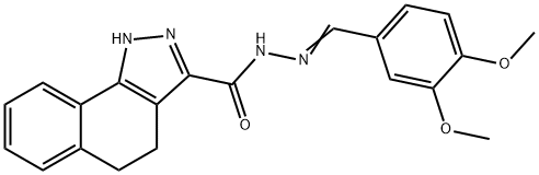 N'-[(E)-(3,4-dimethoxyphenyl)methylidene]-4,5-dihydro-1H-benzo[g]indazole-3-carbohydrazide 结构式