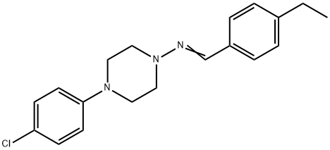 4-(4-chlorophenyl)-N-(4-ethylbenzylidene)piperazin-1-amine 结构式