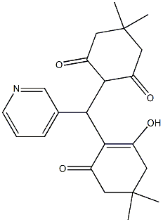 2-[(2-hydroxy-4,4-dimethyl-6-oxocyclohex-1-en-1-yl)(pyridin-3-yl)methyl]-5,5-dimethylcyclohexane-1,3-dione 结构式