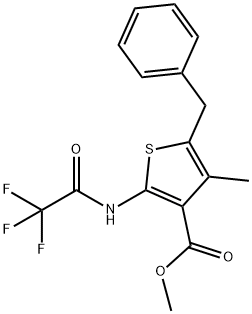 methyl 5-benzyl-4-methyl-2-[(trifluoroacetyl)amino]thiophene-3-carboxylate 结构式