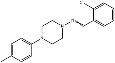 N-[(Z)-(2-chlorophenyl)methylidene]-4-(4-methylphenyl)piperazin-1-amine 结构式