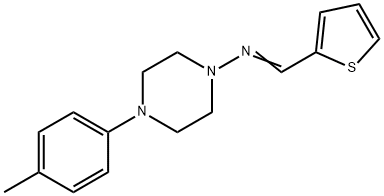 4-(4-methylphenyl)-N-[(Z)-thiophen-2-ylmethylidene]piperazin-1-amine 结构式