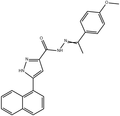 N'-[(1E)-1-(4-methoxyphenyl)ethylidene]-3-(naphthalen-1-yl)-1H-pyrazole-5-carbohydrazide 结构式