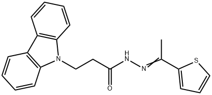 3-(9H-carbazol-9-yl)-N'-[(1E)-1-(thiophen-2-yl)ethylidene]propanehydrazide 结构式