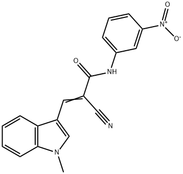 (2E)-2-cyano-3-(1-methyl-1H-indol-3-yl)-N-(3-nitrophenyl)prop-2-enamide 结构式