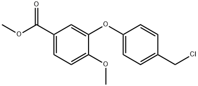 Methyl 3-(4-(chloromethyl)phenoxy)-4-methoxybenzoate 结构式