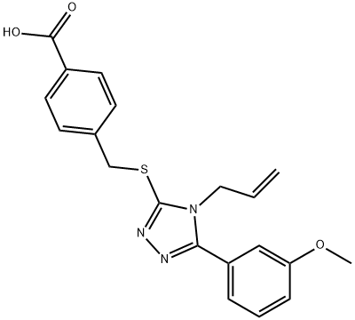 4-(((4-allyl-5-(3-methoxyphenyl)-4H-1,2,4-triazol-3-yl)thio)methyl)benzoic acid 结构式