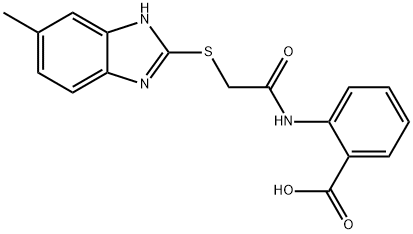 2-({[(6-methyl-1H-benzimidazol-2-yl)sulfanyl]acetyl}amino)benzoic acid 结构式