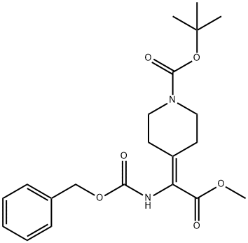 2-(1-BOC-4-亚哌啶基)-2-(CBZ-氨基)乙酸甲酯 结构式