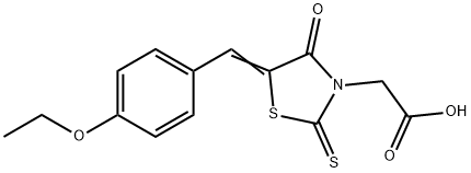 [(5Z)-5-(4-ethoxybenzylidene)-4-oxo-2-thioxo-1,3-thiazolidin-3-yl]acetic acid 结构式